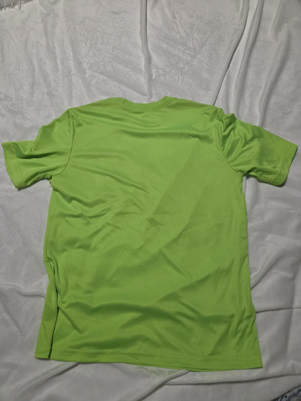 Athletic Works Neon Green Short Sleeve Tee with Black & White Geometric Print